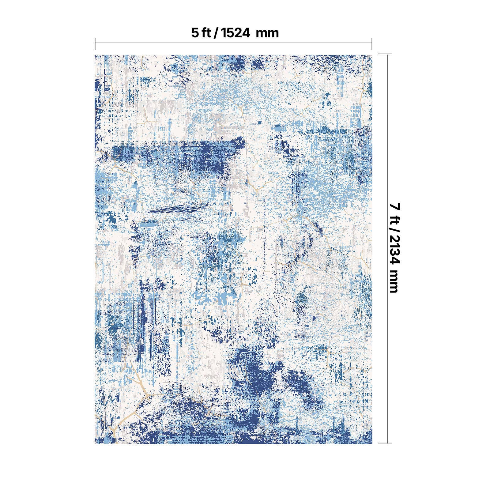 Large Area Rug 5 X 7 Ft Anti-Skid And Tear-Resistant Floor Mat Modern Blue_maomaolike.com